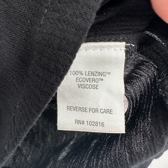 Garnet Hill Black Embroidered Long Sleeve Viscose Blouse Top Women's Size M - Picture 5 of 9